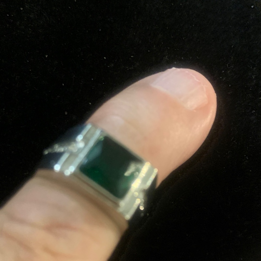 Silver Green Stone Ring